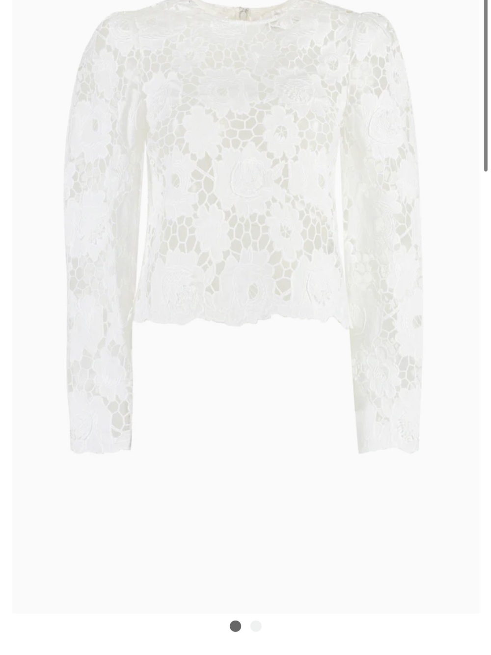 Self-Portrait White 3D Cotton Lace Top